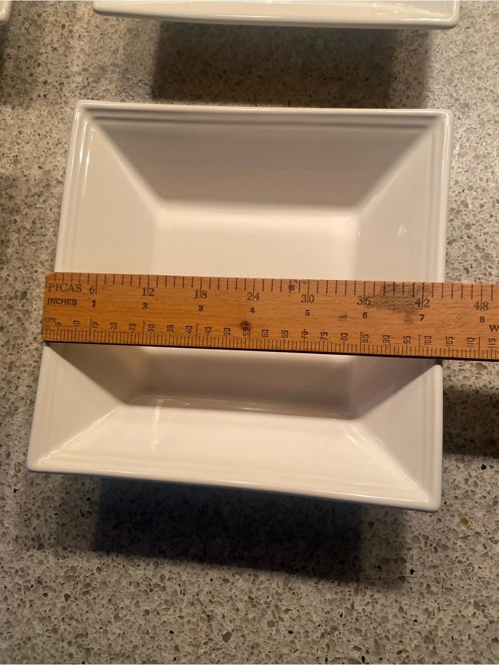 Williams Sonoma Cream Square Ceramic Bowls - Set of 4